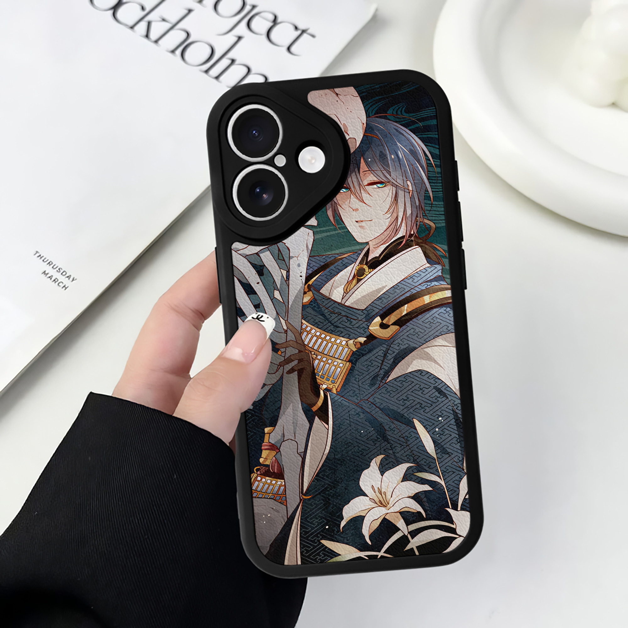 （画像用） 刀剣乱舞 Touken Ranbu 【iPhone 16シリーズ対応】シリコンスマホケース（レザー調） 材質：シリコン